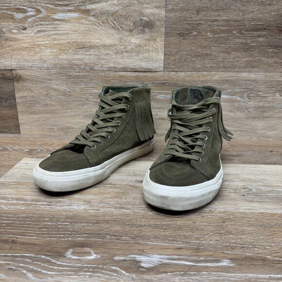 Vans SK8 Hi Ivy Green Suede Sneakers Women's Size 8.5 - Picture 1 of 7
